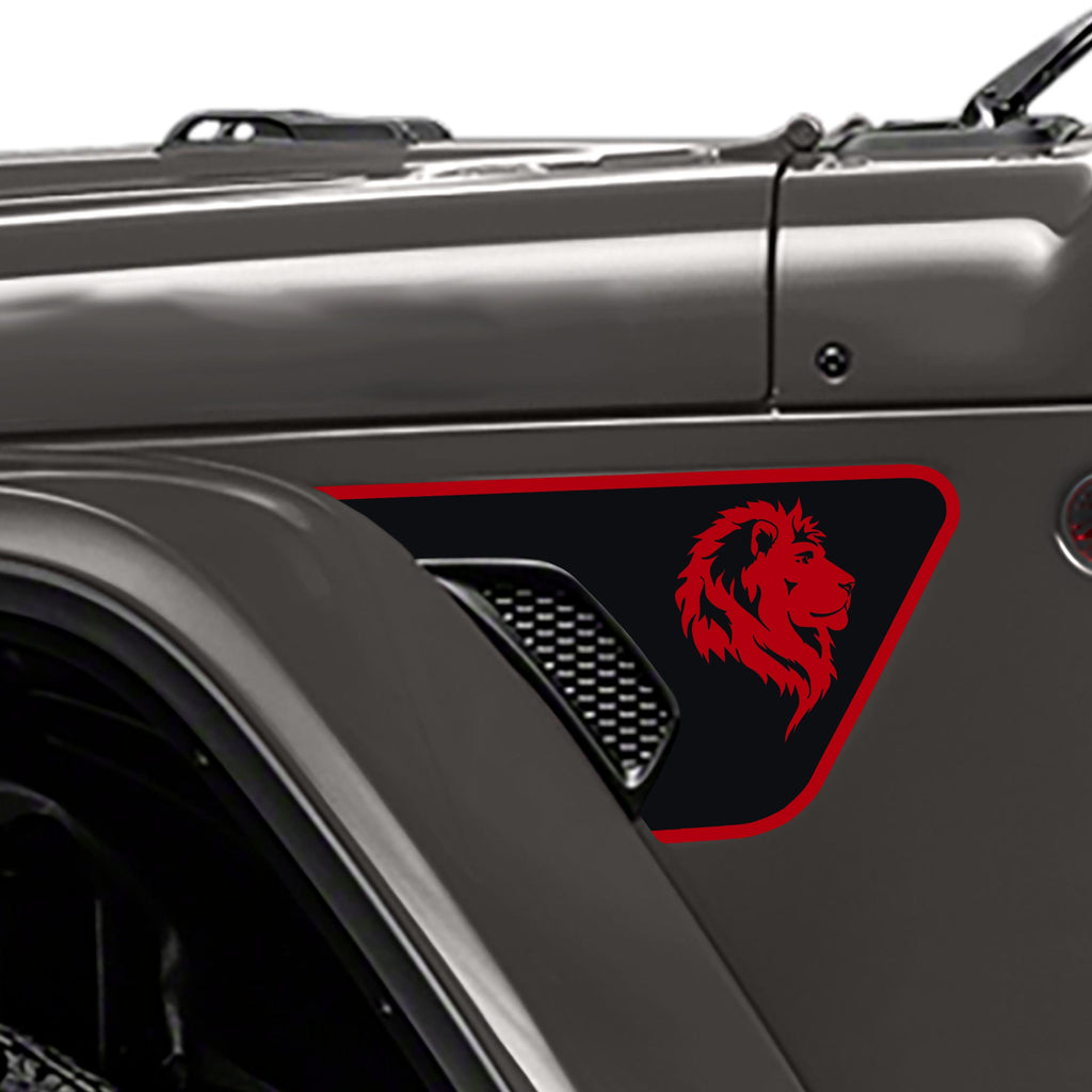 Lion Head 2-Color Fender Vent Decal Set - Fits Wrangler JL/JLU & Gladiator JT