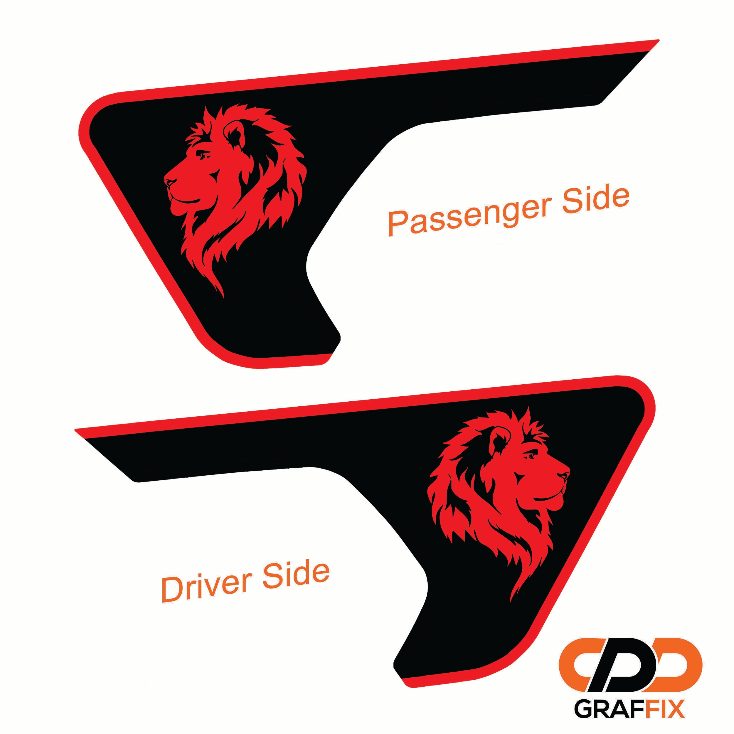 Lion Head 2-Color Fender Vent Decal Set - Fits Wrangler JL/JLU & Gladiator JT