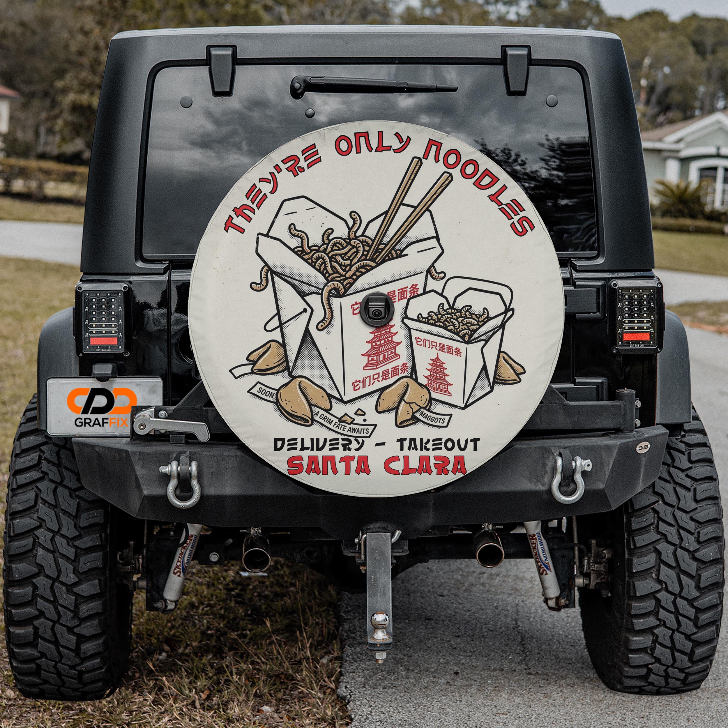 They're Just Noodles Santa Clara Delivery Spare Tire Cover