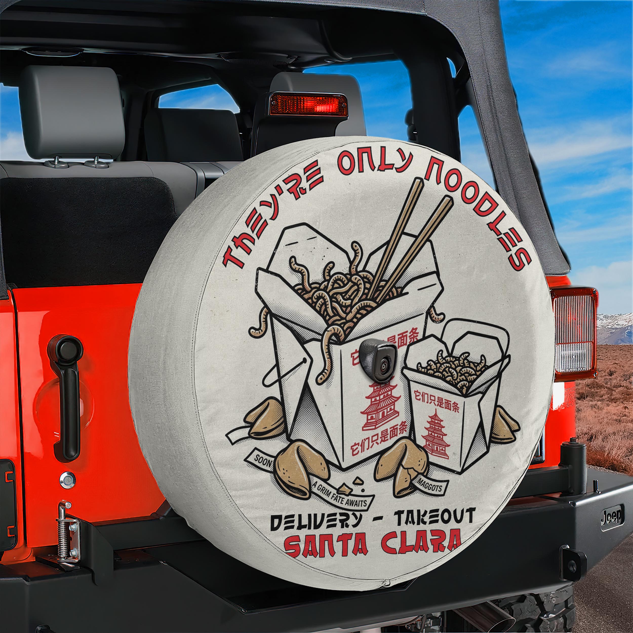 They're Just Noodles Santa Clara Delivery Spare Tire Cover