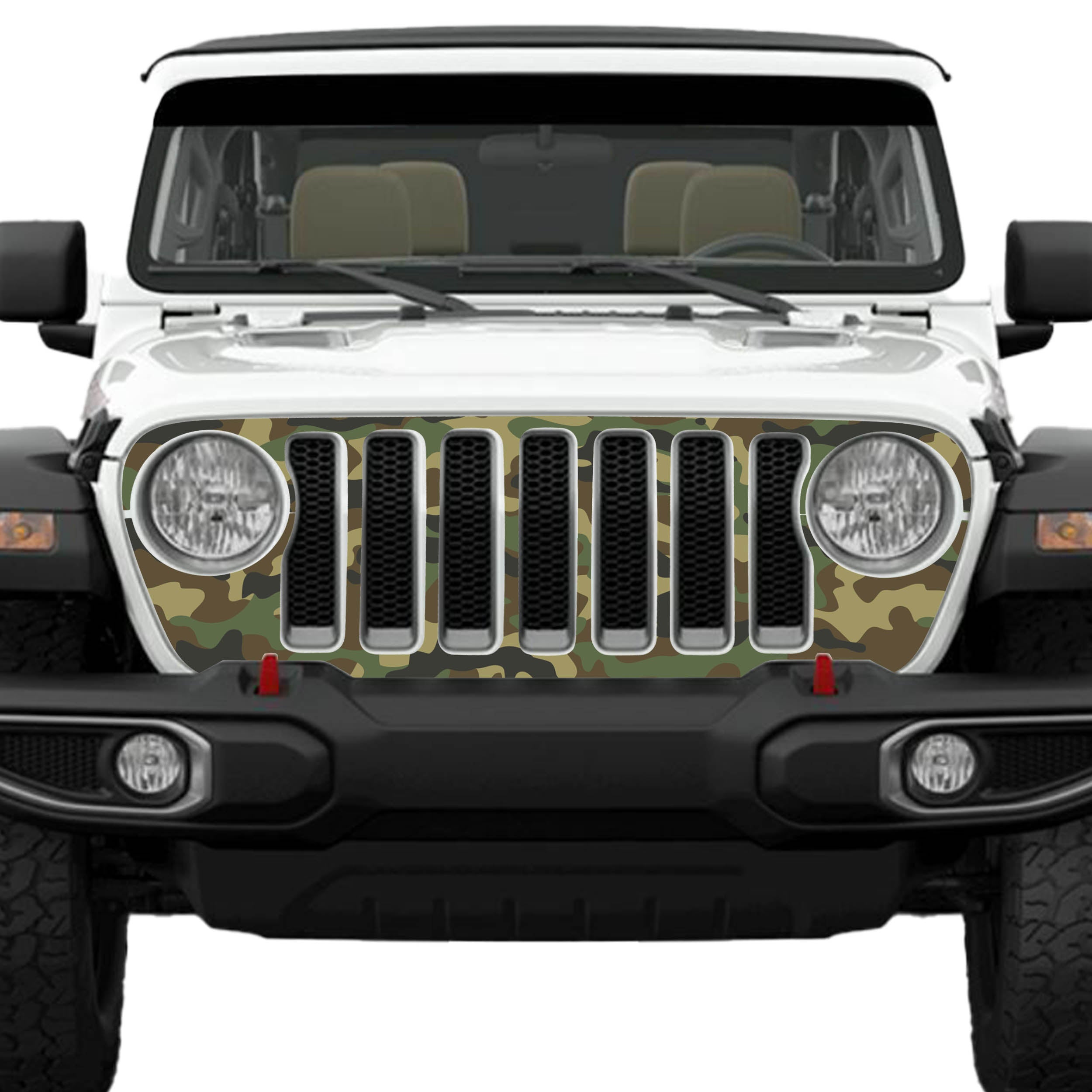 Woodland M81 Camouflage Grille Skin Vinyl Overlay - Fits Jeep Wrangler JL/Jeep Gladiator JT 2018 - 2023
