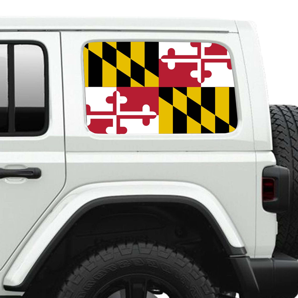 Maryland State Flag Side Windows Printed Perforated Vinyl Decal