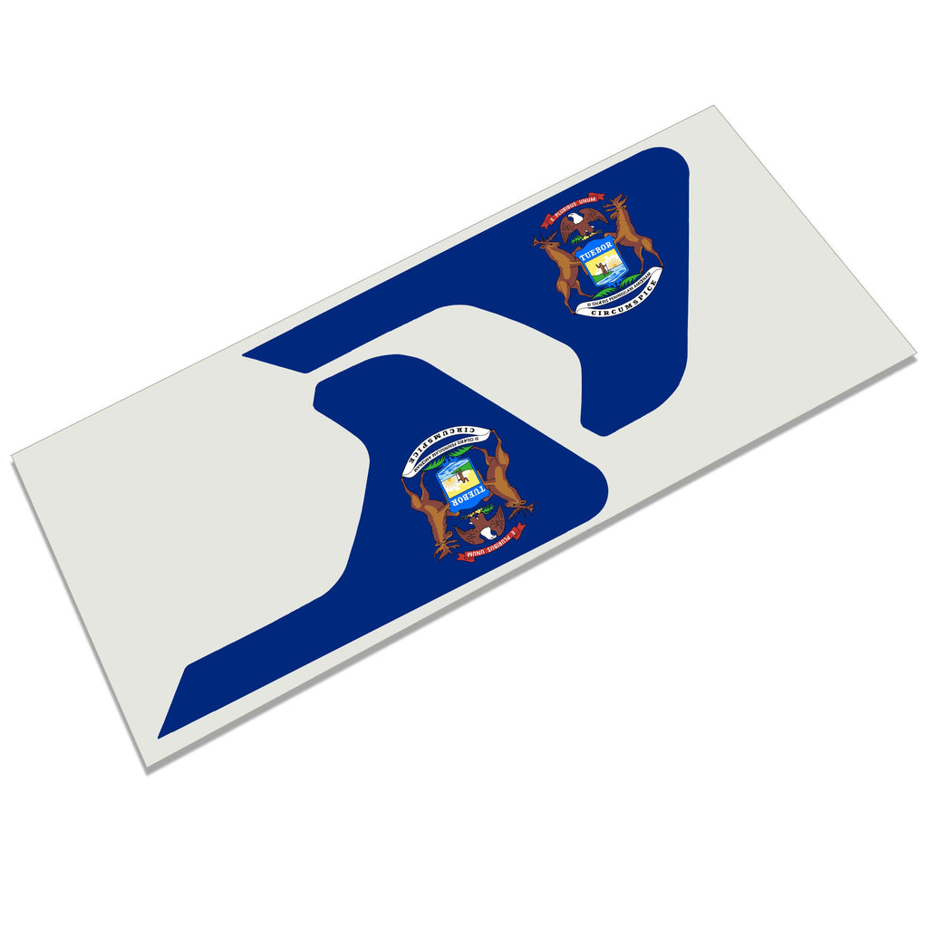 Michigan State Flag 2pc Vinyl Fender Decal Set - Fits Jeep Wrangler JL/Jeep Gladiator JT 2018+