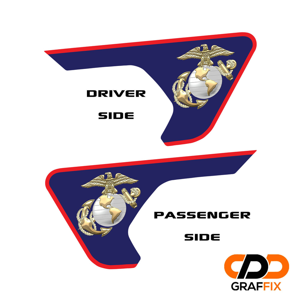 Marine Uniform 2pc Vinyl Fender Decal Set - Fits Jeep Wrangler JL/Jeep Gladiator JT 2018+