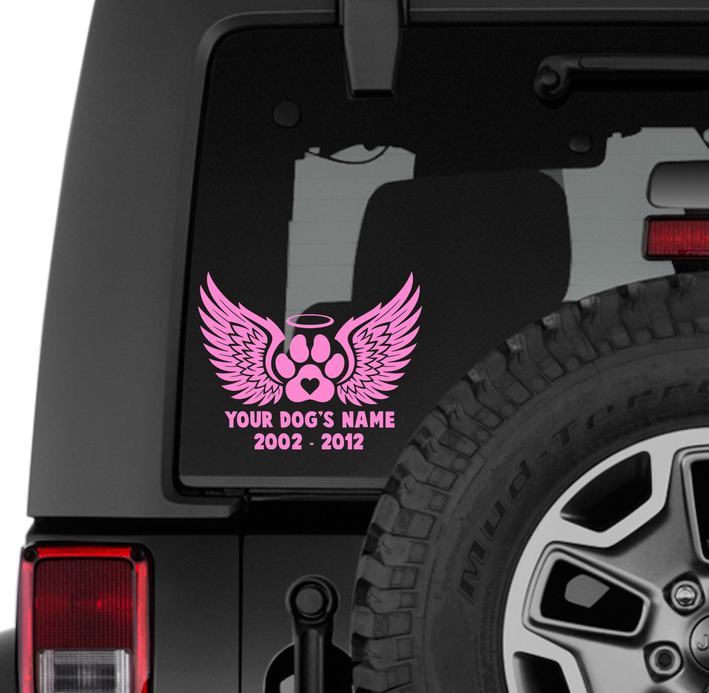 In Loving Memory Paw Print Memorial Angel Wings Halo Vinyl Transfer Decal