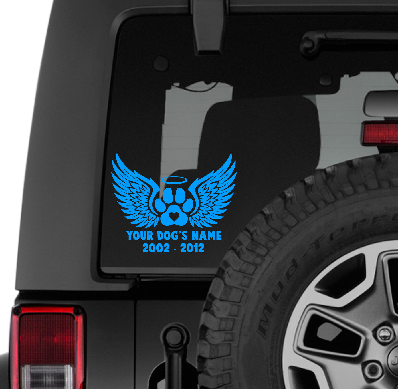 In Loving Memory Paw Print Memorial Angel Wings Halo Vinyl Transfer Decal