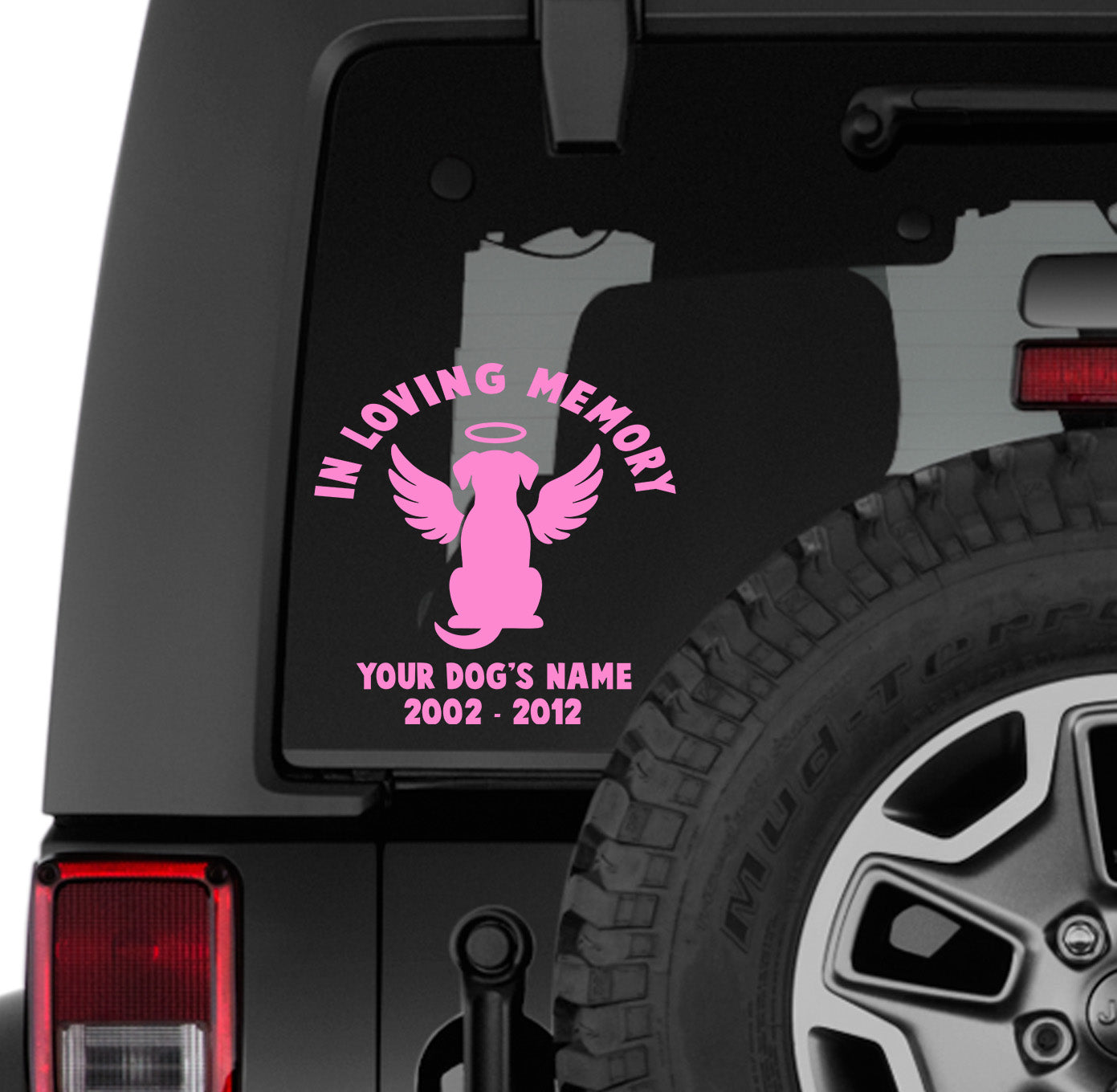 In Loving Memory Dog Sitting Vinyl Transfer Decal