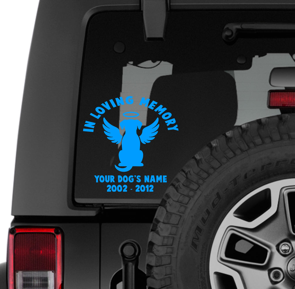 In Loving Memory Dog Sitting Vinyl Transfer Decal