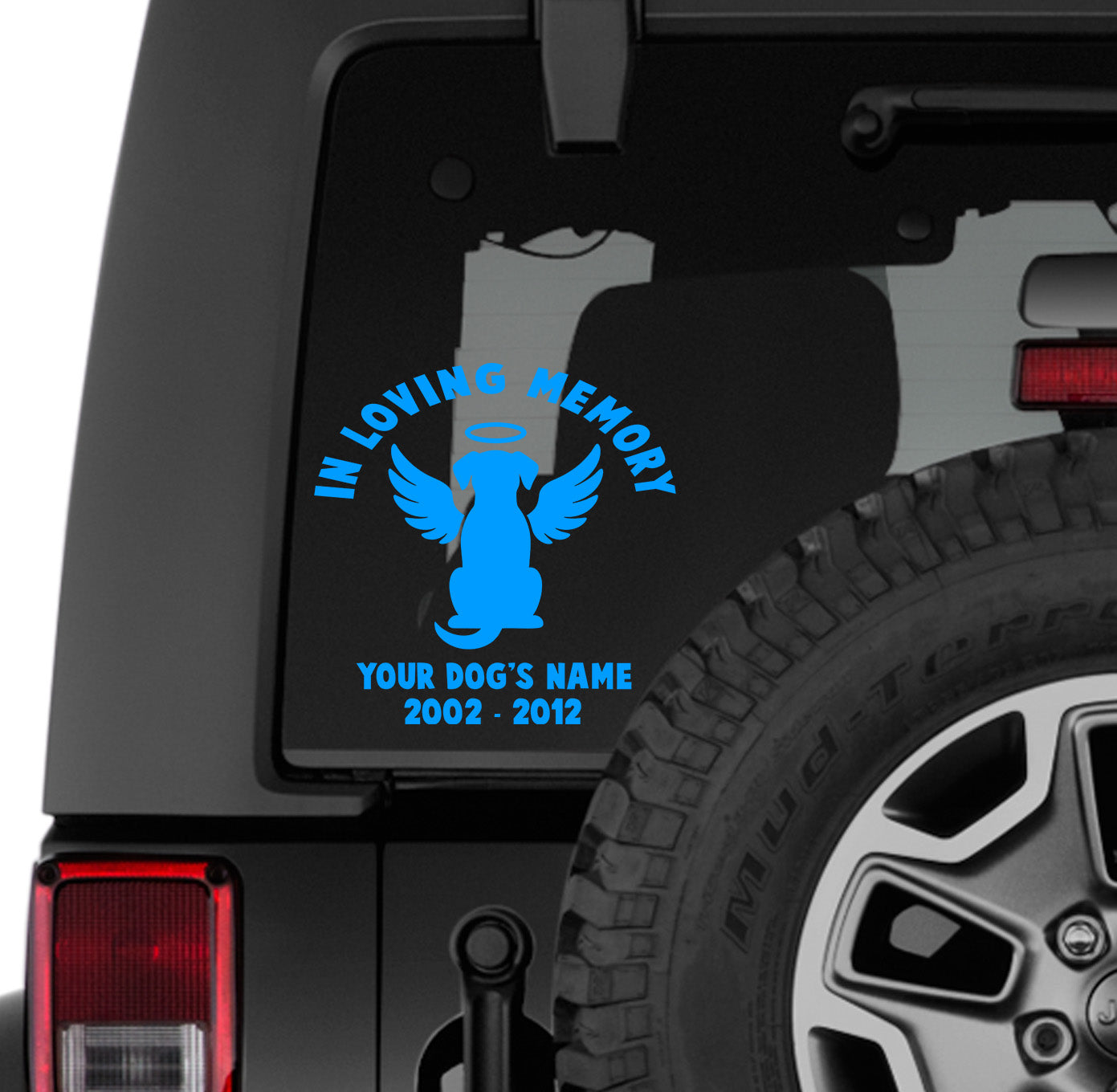 In Loving Memory Dog Sitting Vinyl Transfer Decal