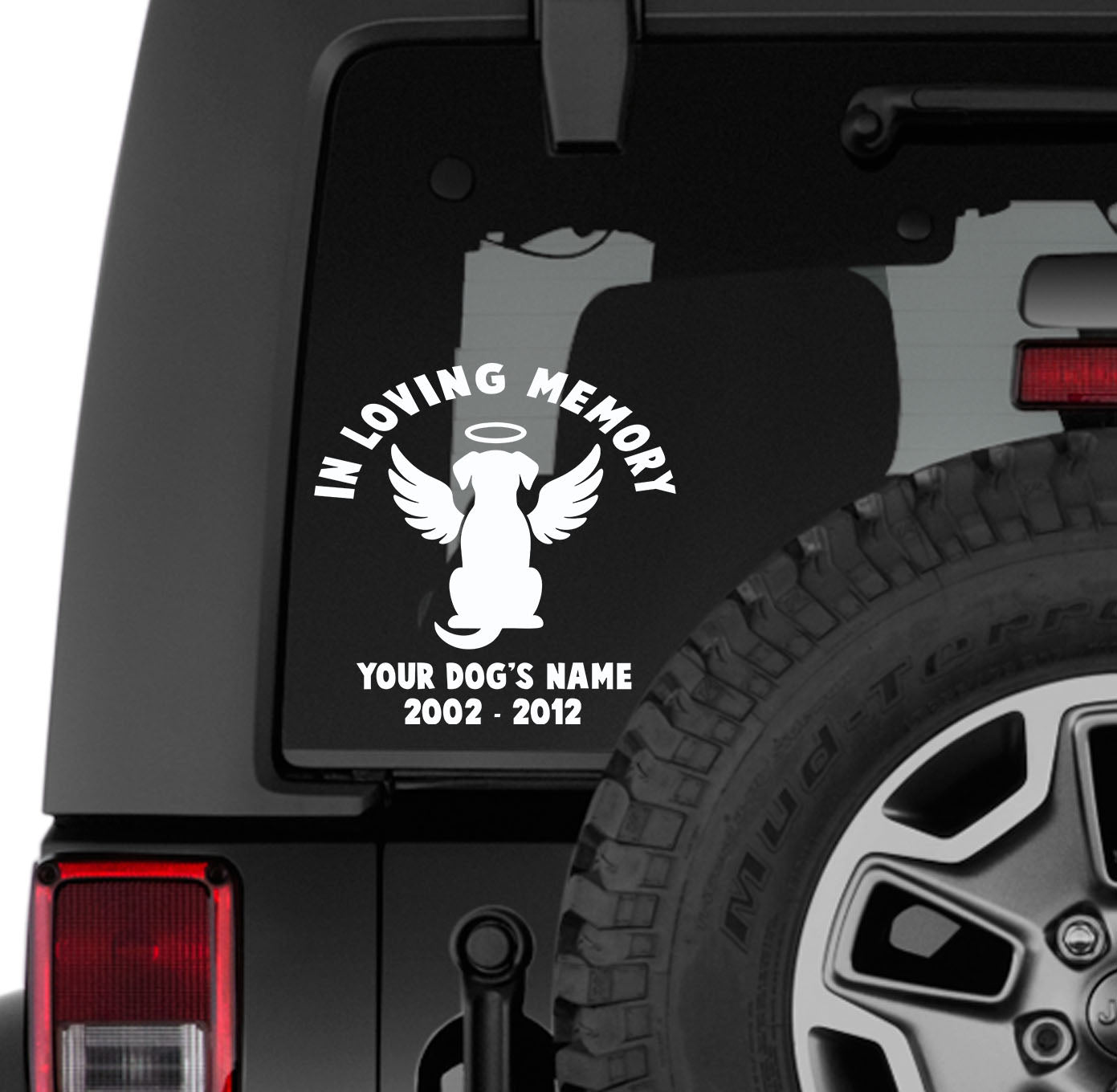 In Loving Memory Dog Sitting Vinyl Transfer Decal