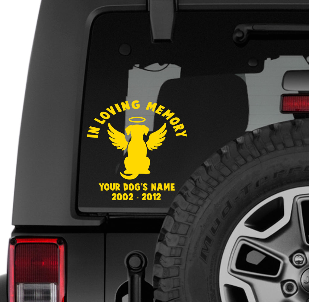 In Loving Memory Dog Sitting Vinyl Transfer Decal