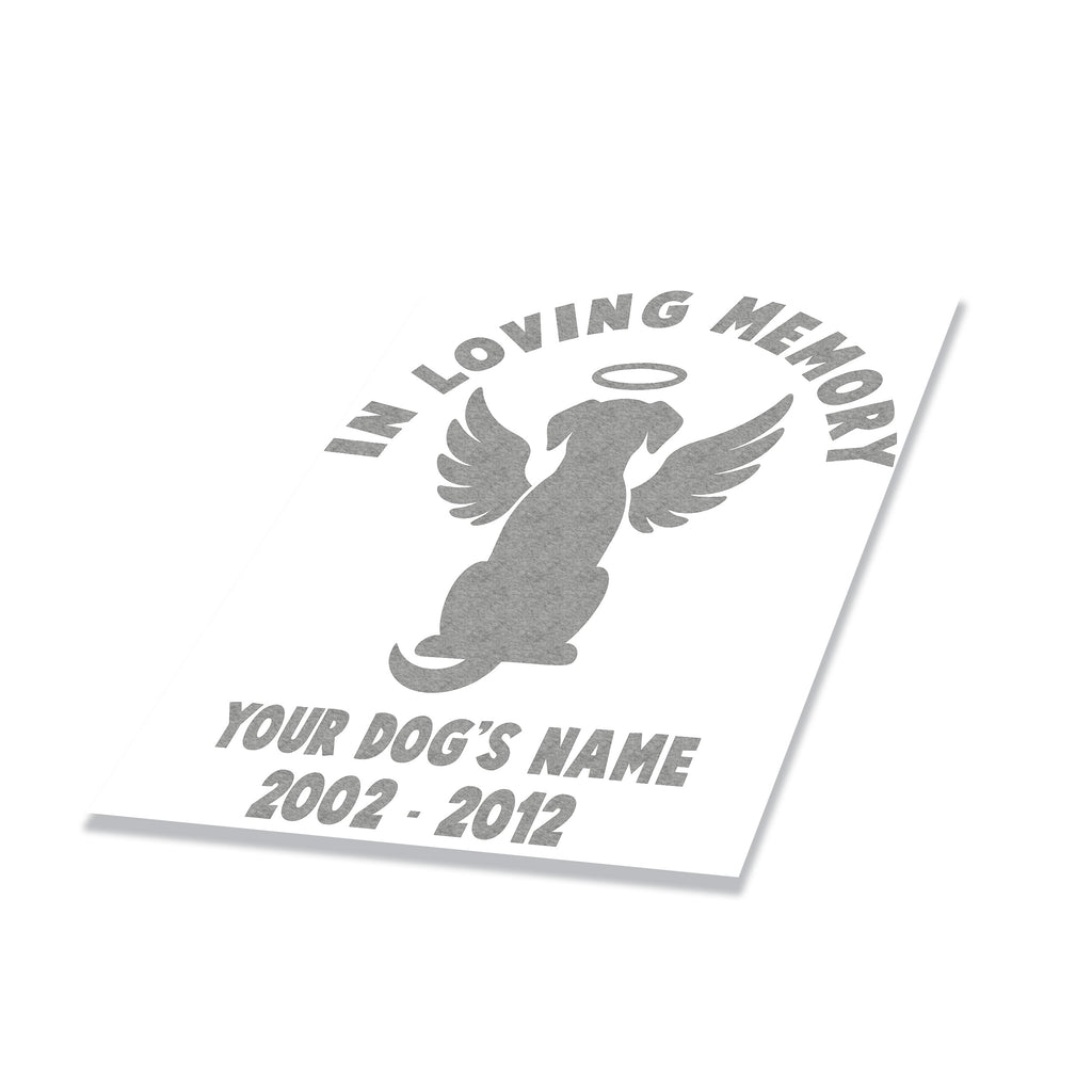 In Loving Memory Dog Sitting Vinyl Transfer Decal