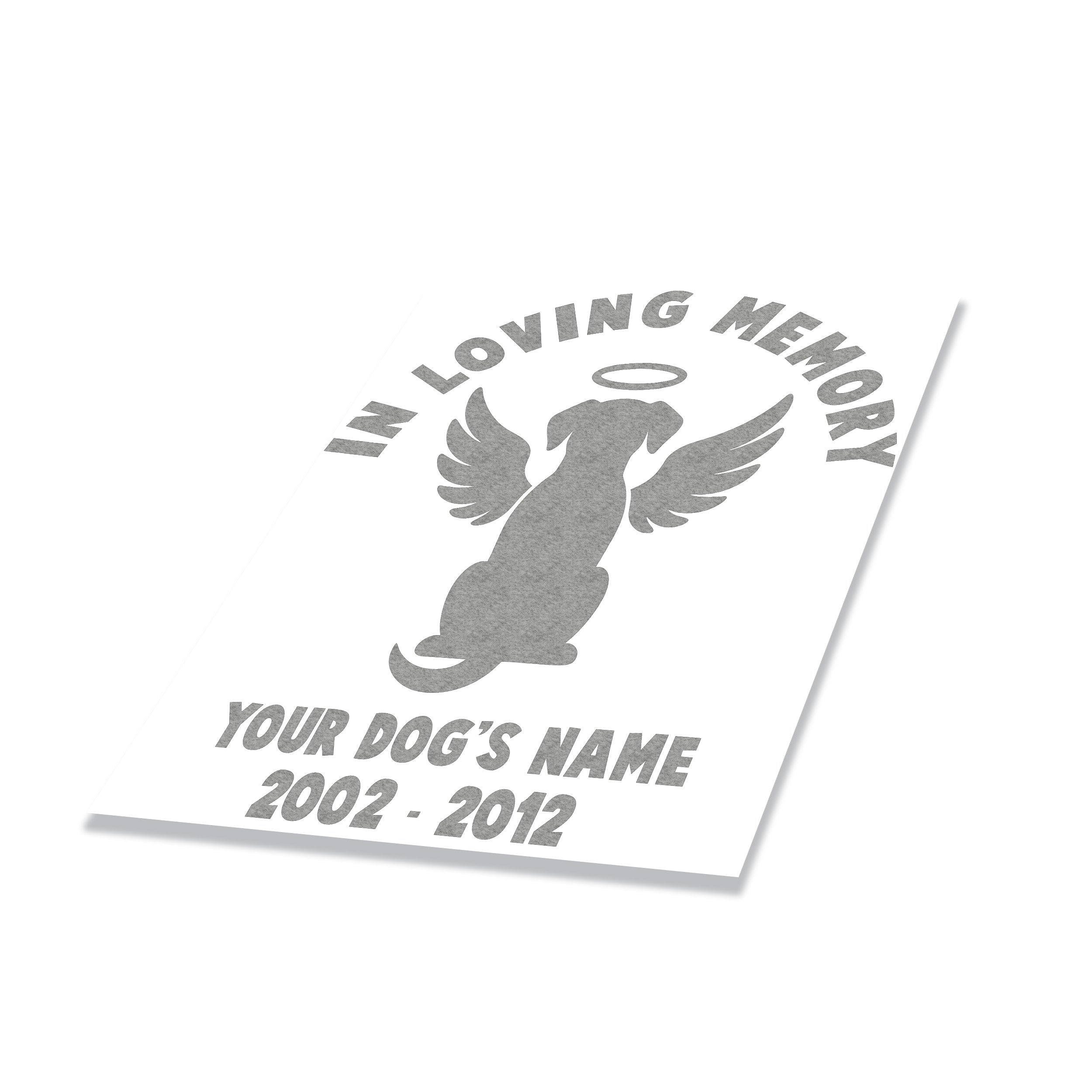 In Loving Memory Dog Sitting Vinyl Transfer Decal