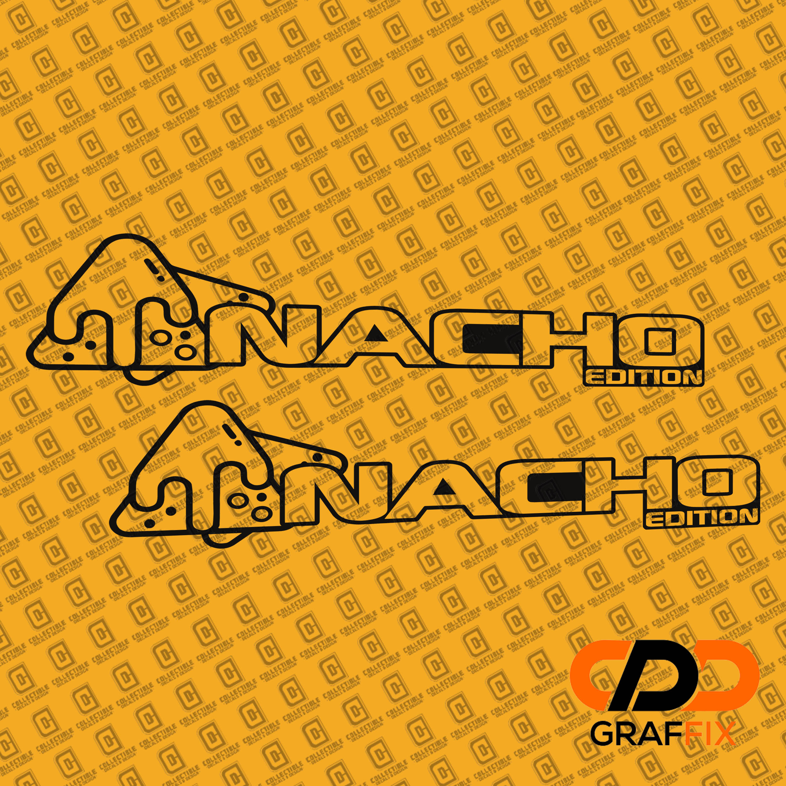 Nacho Edition v1 Jeep side hood decal pair preview with original sombrero artwork on transfer sheet