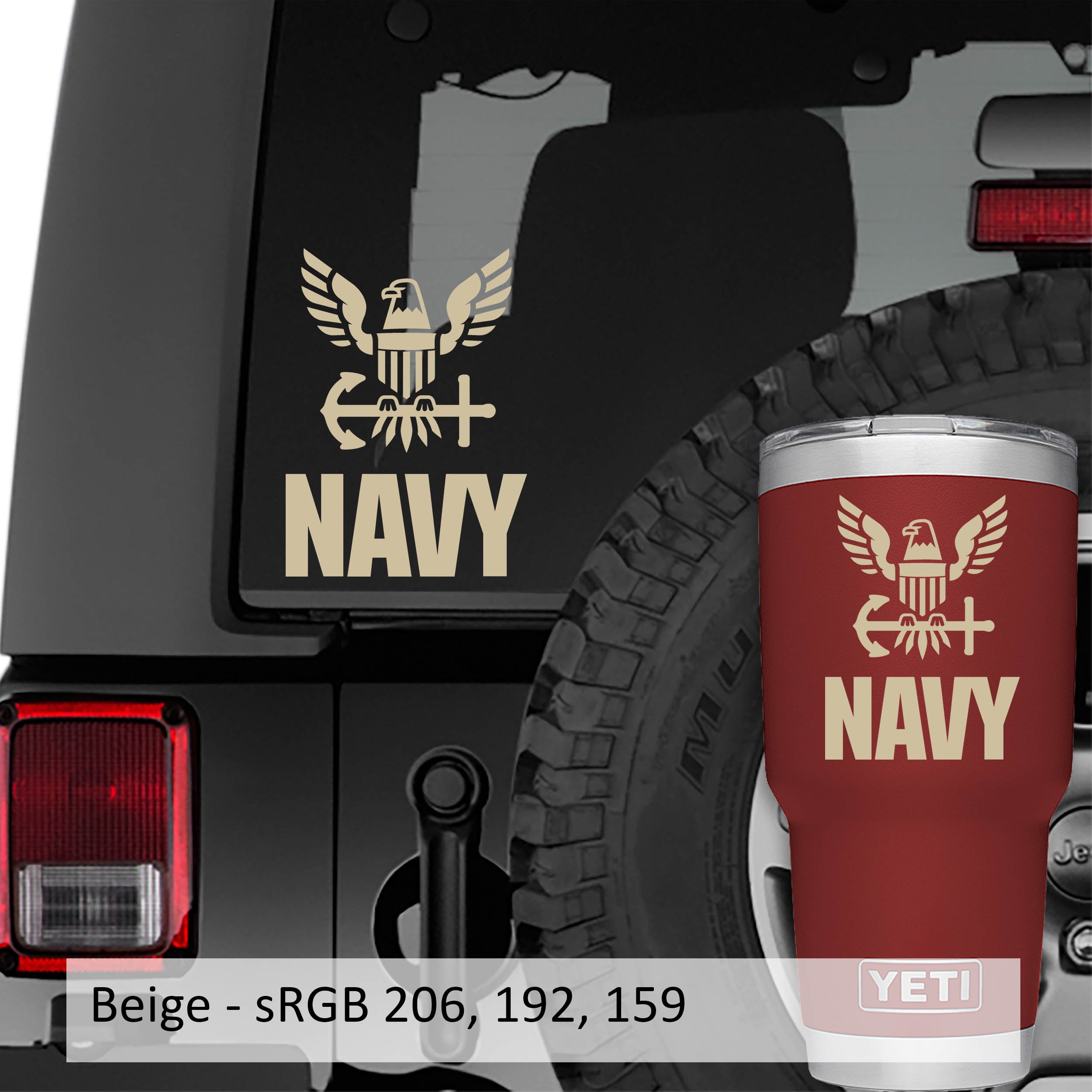 Navy Eagle Anchor Logo Vinyl Decal