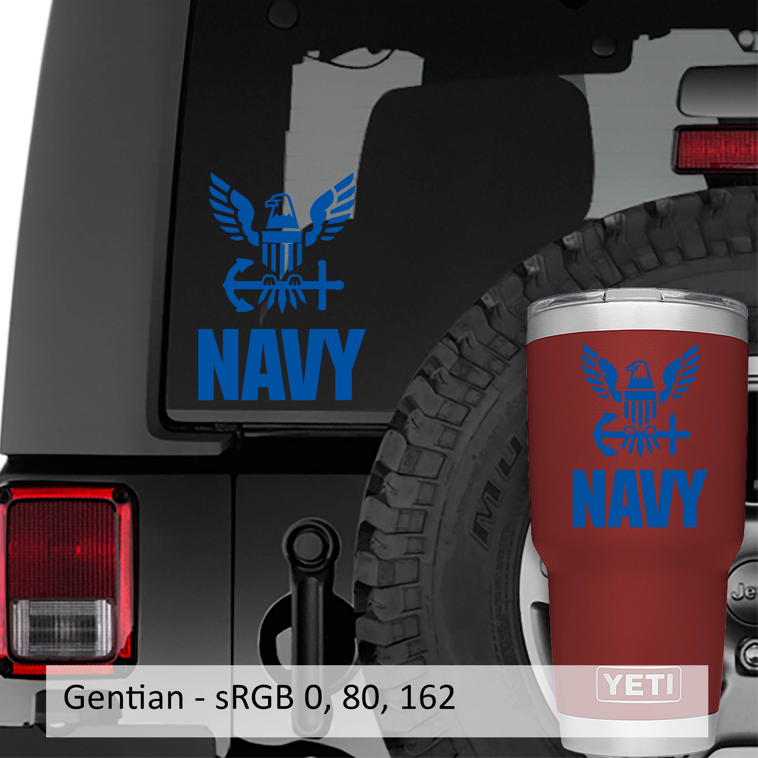 Navy Eagle Anchor Logo Vinyl Decal