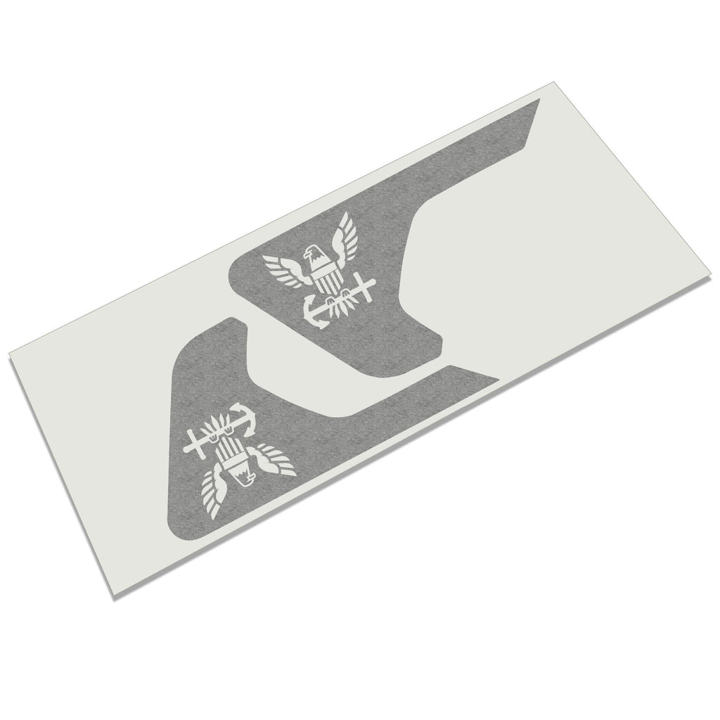 US Navy eagle anchor fender vent decal driver and passenger side layout for Jeep Wrangler JL JT
