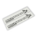 Nighthawk Edition hood decal set, a pair of cut vinyl decals reading NIGHTHAWK EDITION with a diving hawk