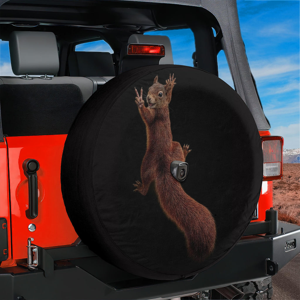 Hanging Peace Squirrel Spare Tire Cover