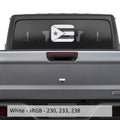 White Puerto Rico flag rear sliding window vinyl decal applied to Gladiator JT tailgate