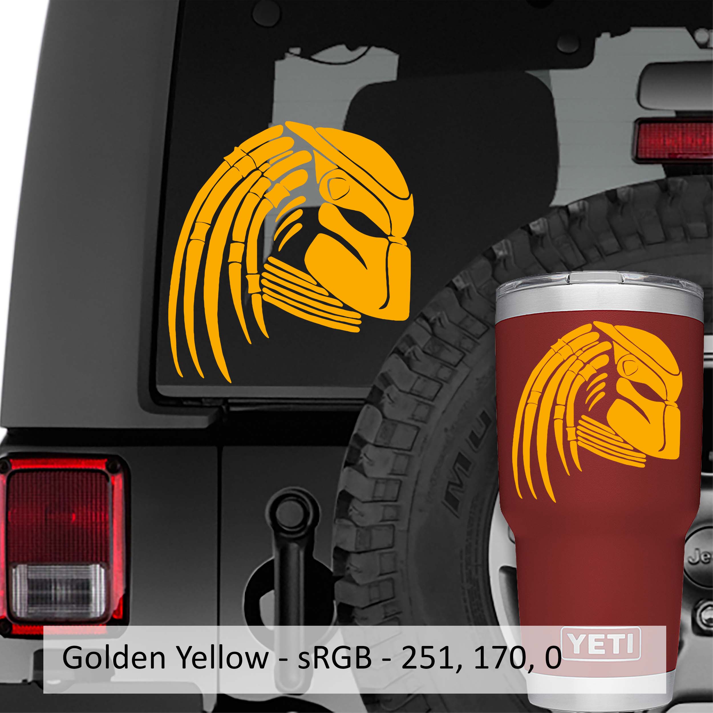 Predator Head Profile Vinyl Decal Sticker