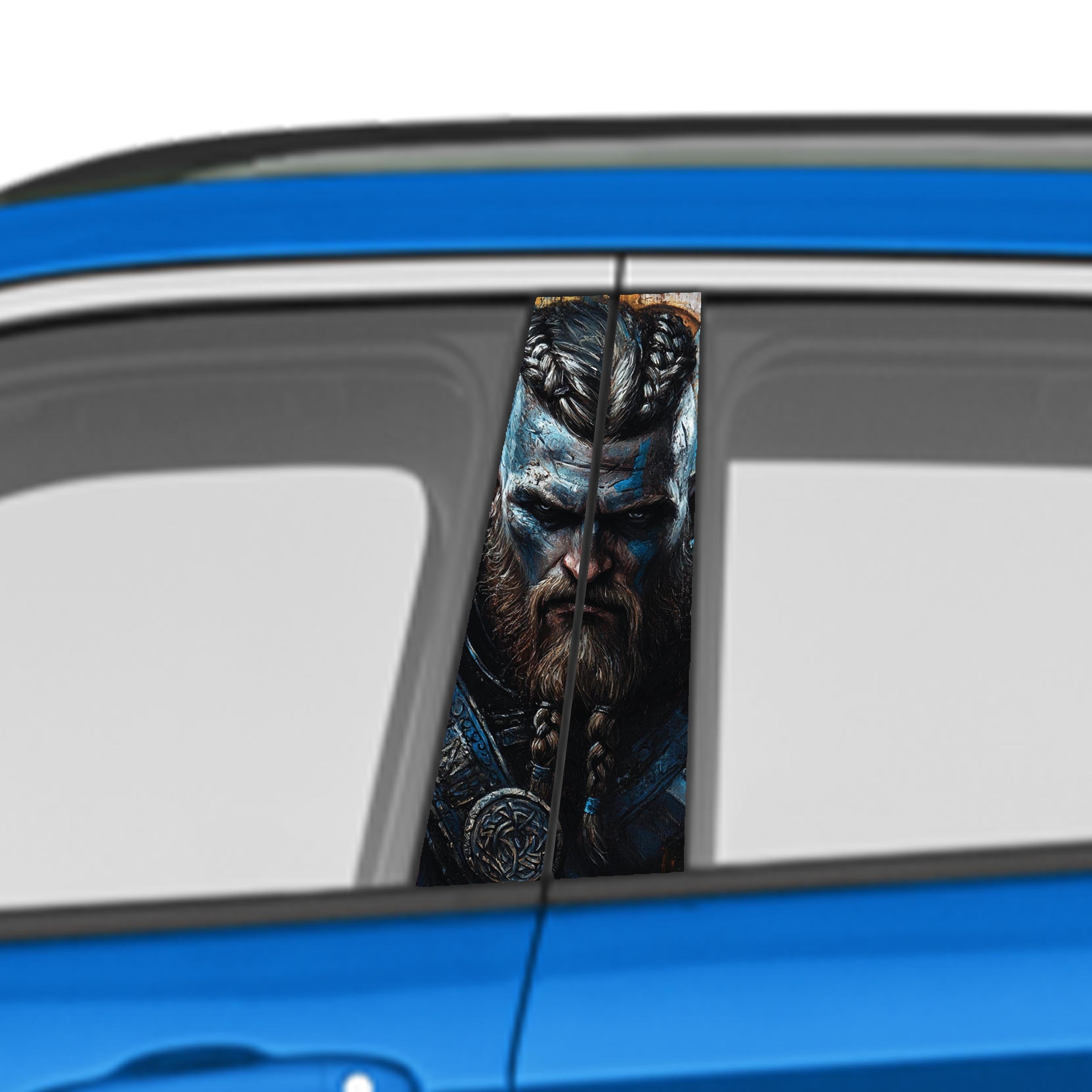 Ancient Warrior Car Door Vinyl Graphic: Bold Livery Sticker for Pillar Panels Universal Fit