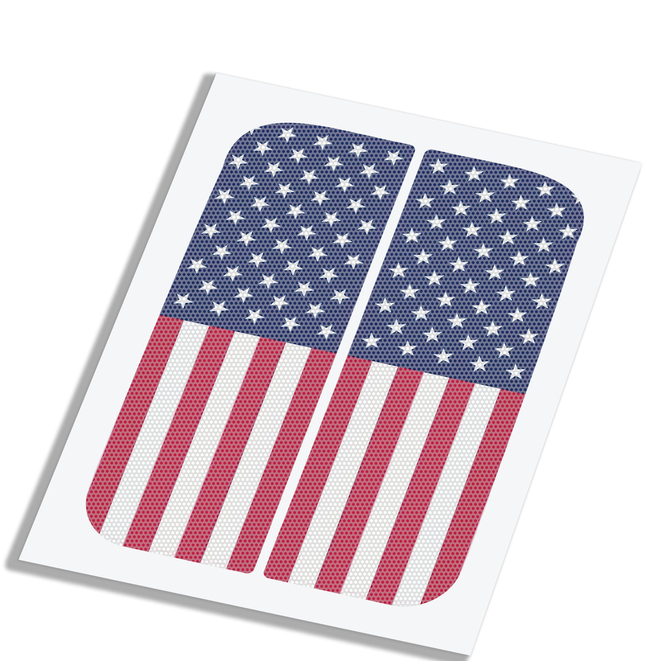 American Flag Perforated Rear Door Side Window Accent Decal Kit For Jeep Wrangler / Gladiator 4 door (2018-2026)