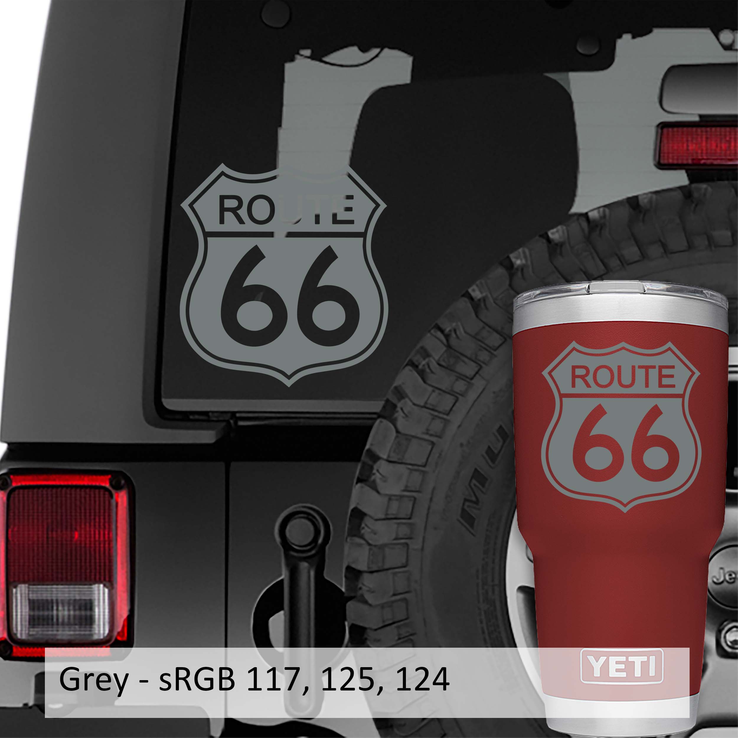 Route 66 Road Sign Vinyl Decal