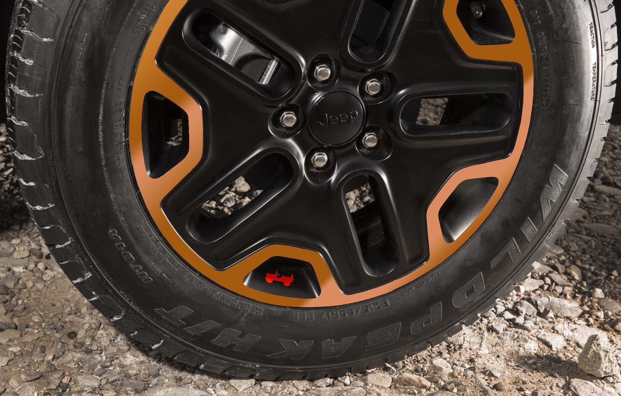 Wheel Vinyl Decal Overlays 17" Inch Rim for Wrangler JK Rubicon