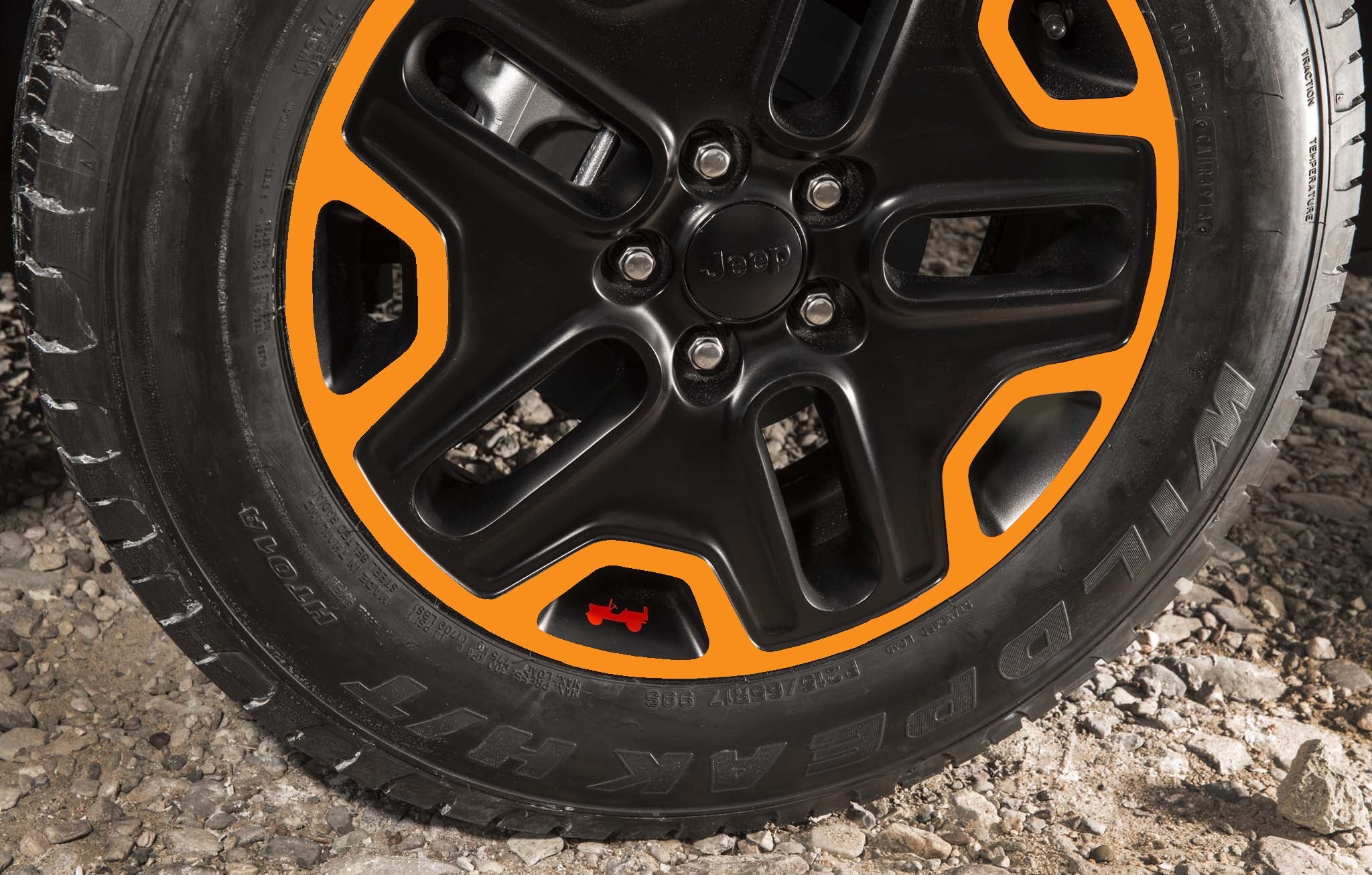 Wheel Vinyl Decal Overlays 17" Inch Rim for Wrangler JK Rubicon