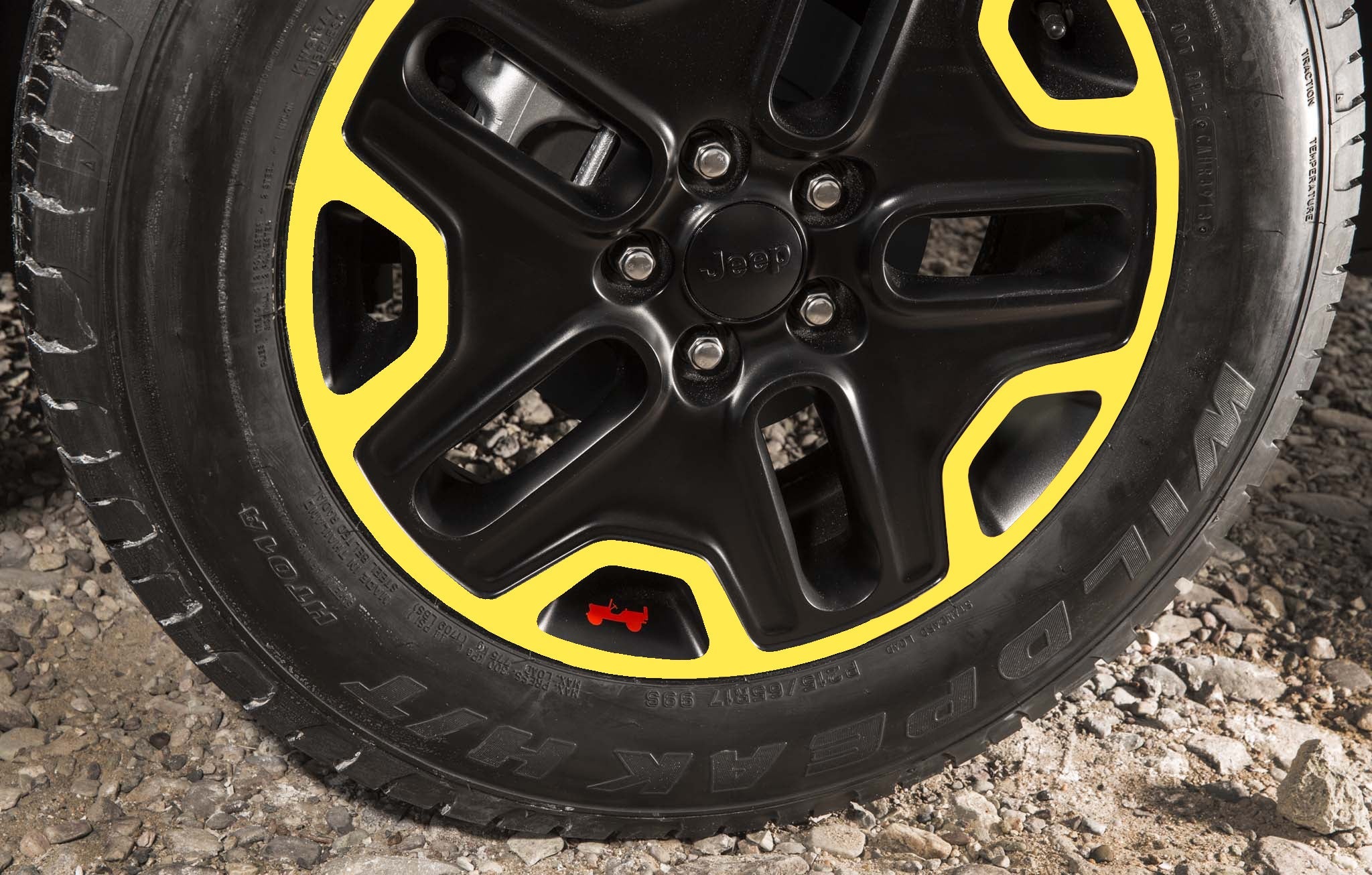 Wheel Vinyl Decal Overlays 17" Inch Rim for Wrangler JK Rubicon