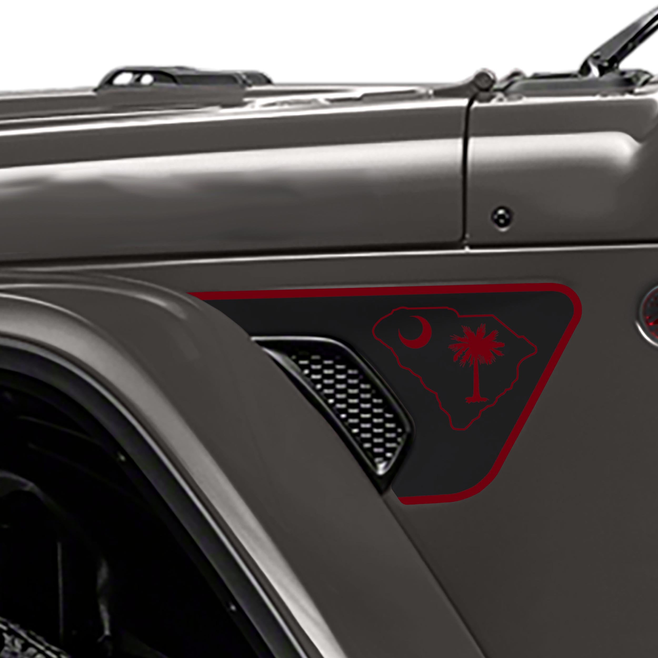 South Carolina State Logo 2-Color Fender Vent Decal Set - Fits Wrangler JL/JLU & Gladiator JT