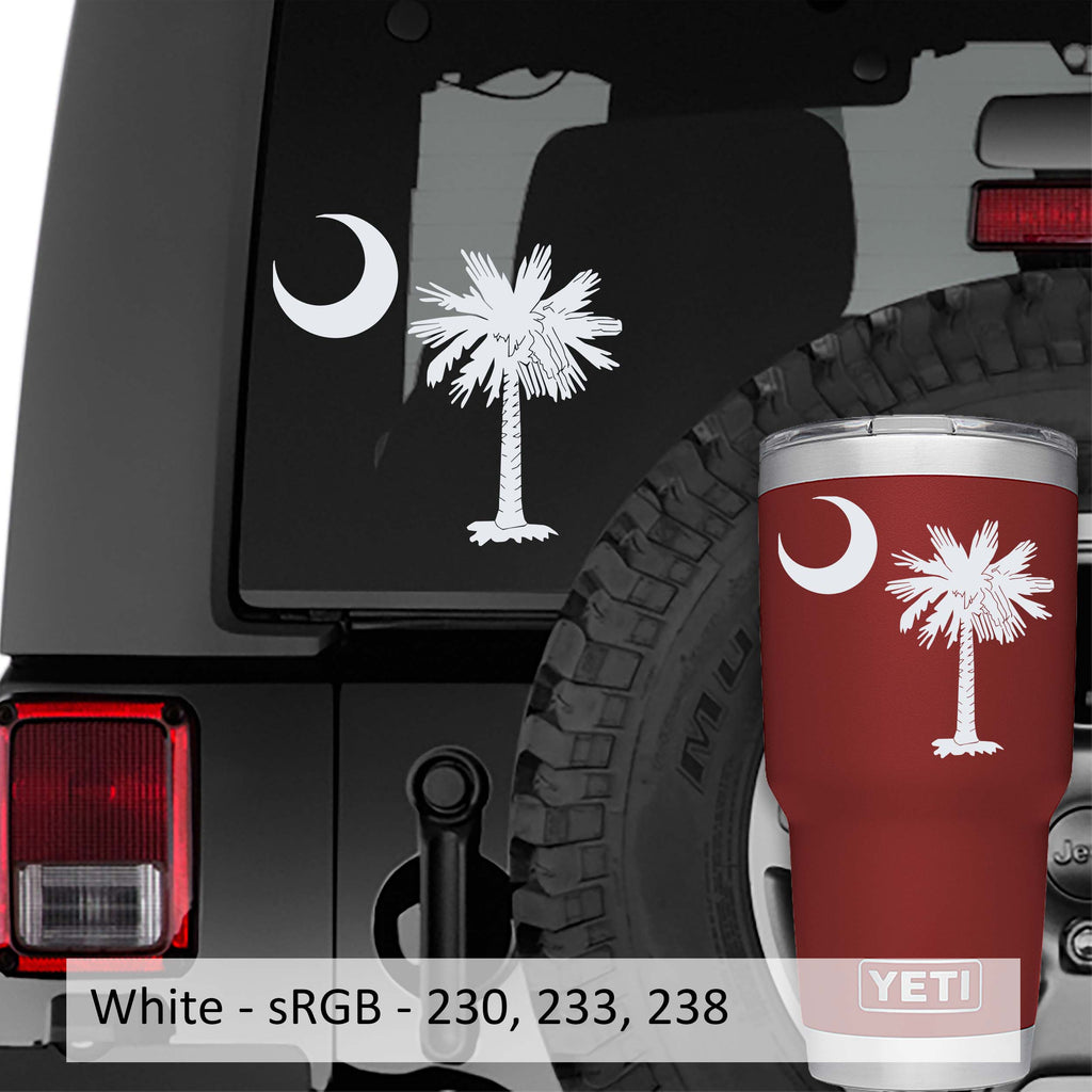 South Carolina Palmetto Moon Vinyl Decal Sticker