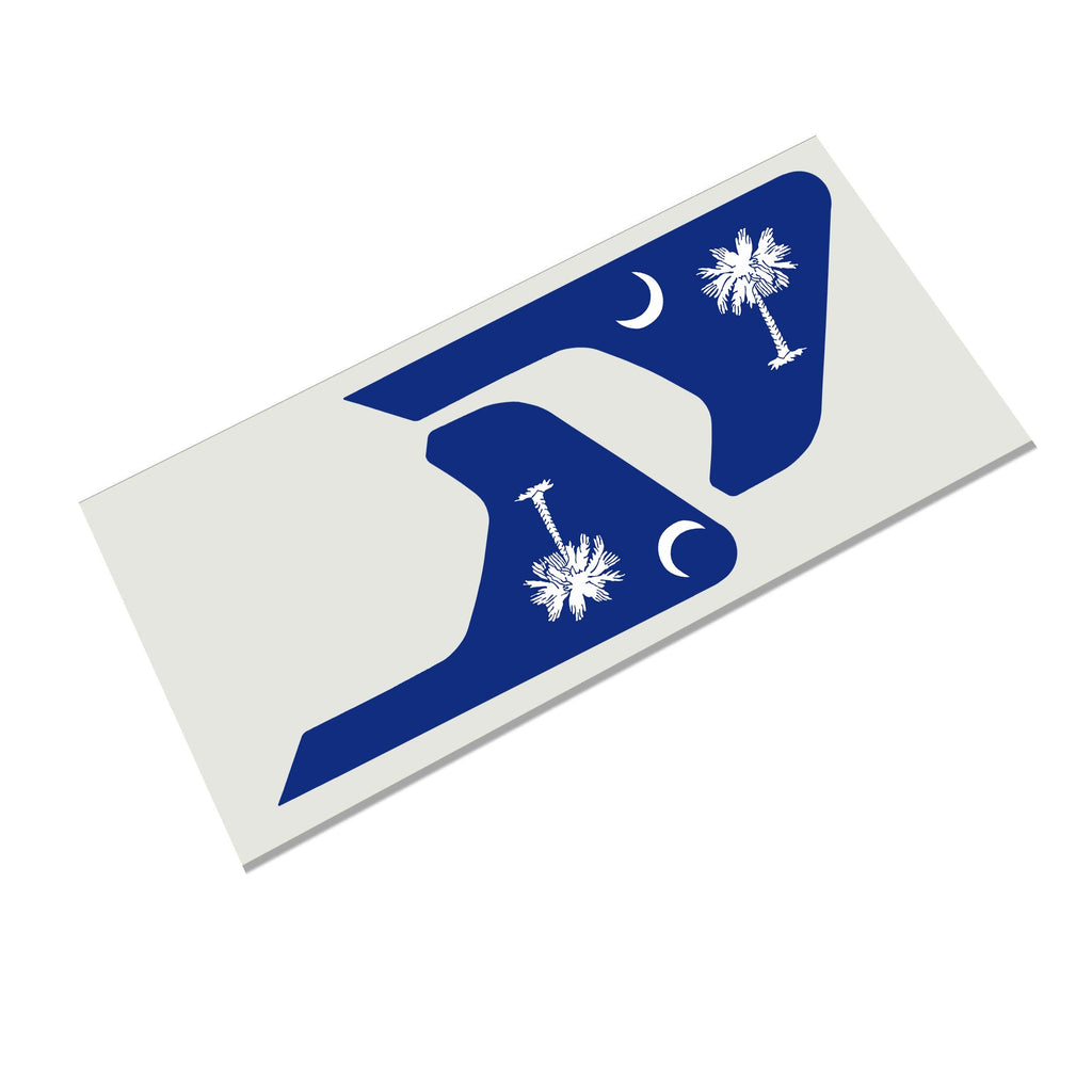 South Carolina State Flag 2pc Vinyl Fender Decal Set - Fits Jeep Wrangler JL/Jeep Gladiator JT 2018+