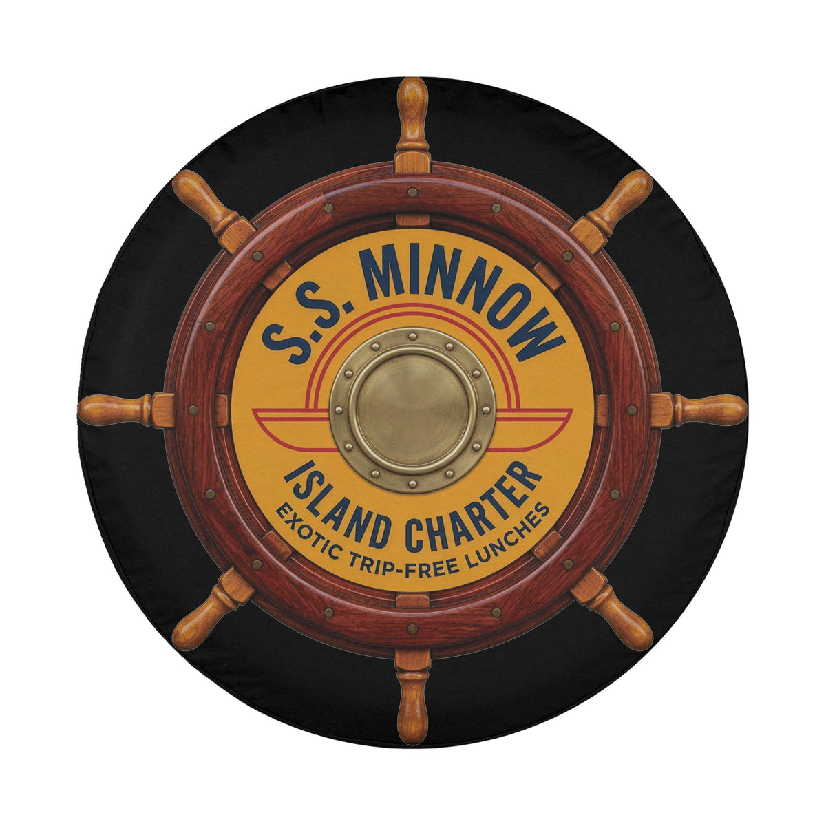 SS Minnow Island Charter spare tire cover with no camera hole
