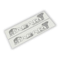 Black Safari Edition giraffe and elephant side hood decal pair shown on tan Jeep Wrangler JL fender