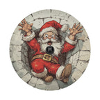 Santa's Great Chimney Escape spare tire cover laid flat for fitment showing Santa's chimney mishap across the canvas