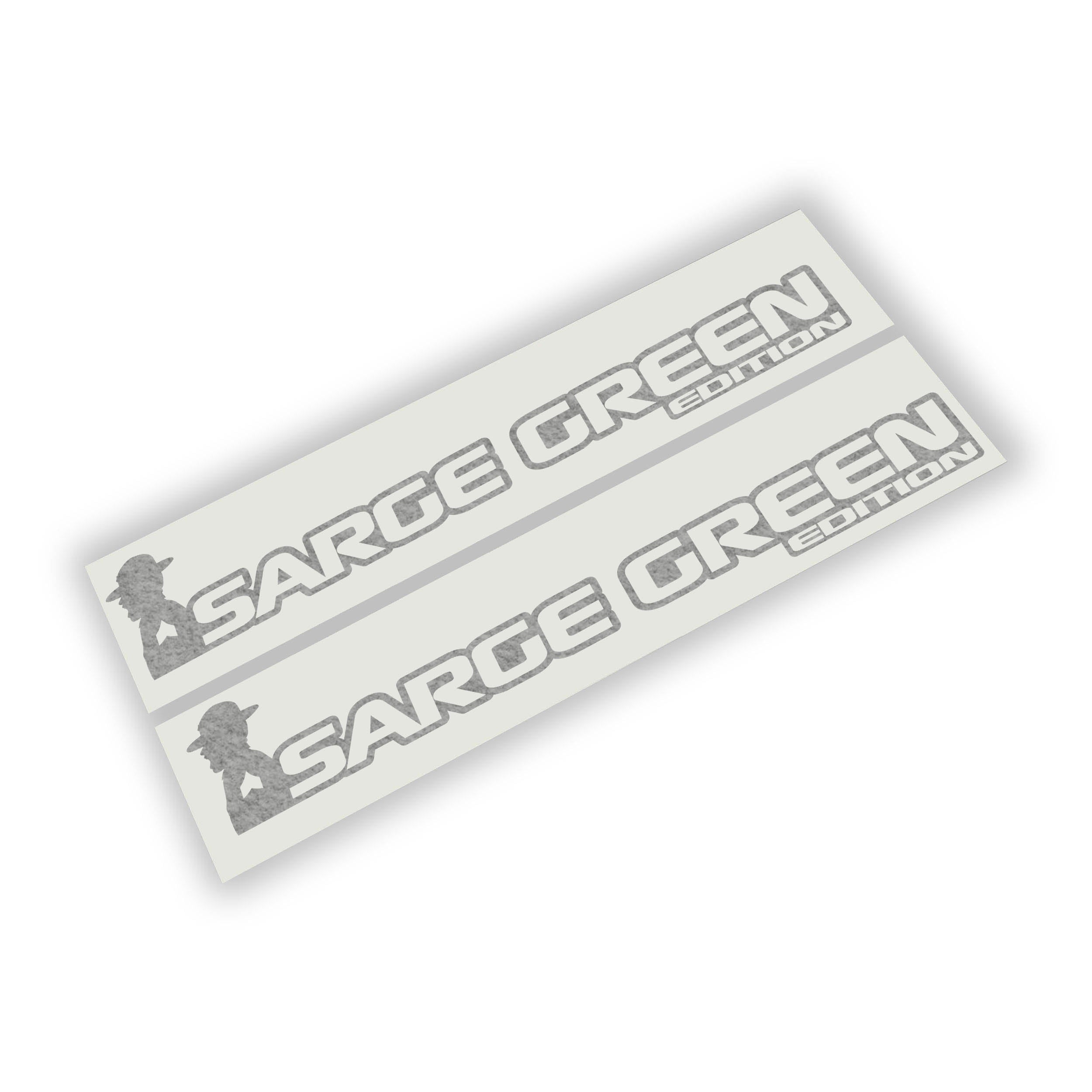 Sarge Green Edition fender decal pair shown on Jeep Wrangler JK JL Gladiator JT side hood panel