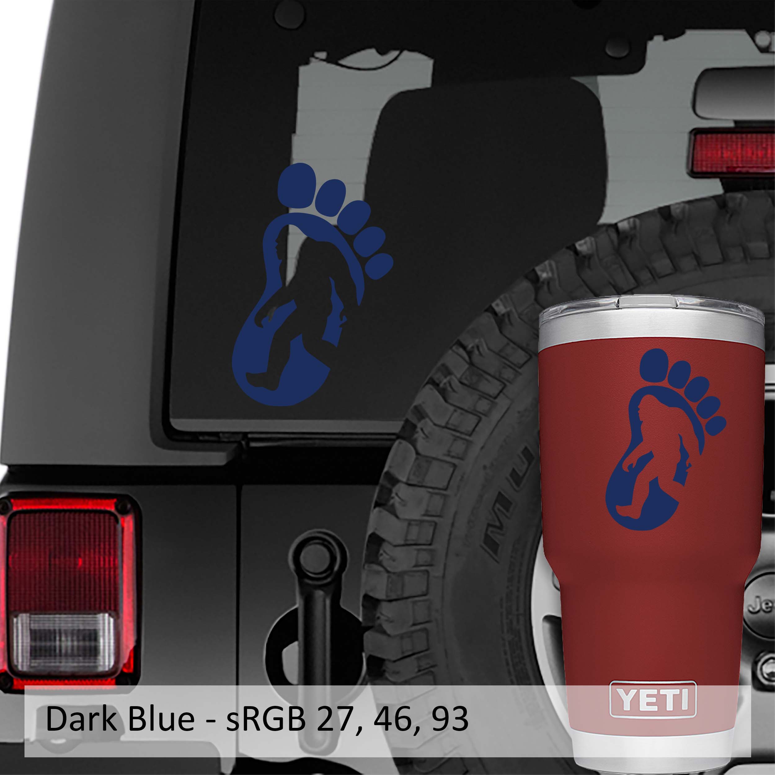  Yeti Bigfoot Footprint Sasquatch Vinyl Decal