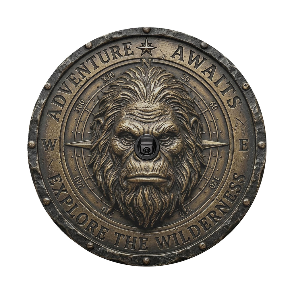 Bronze Compass Sasquatch Adventure Awaits Spare Tire Cover