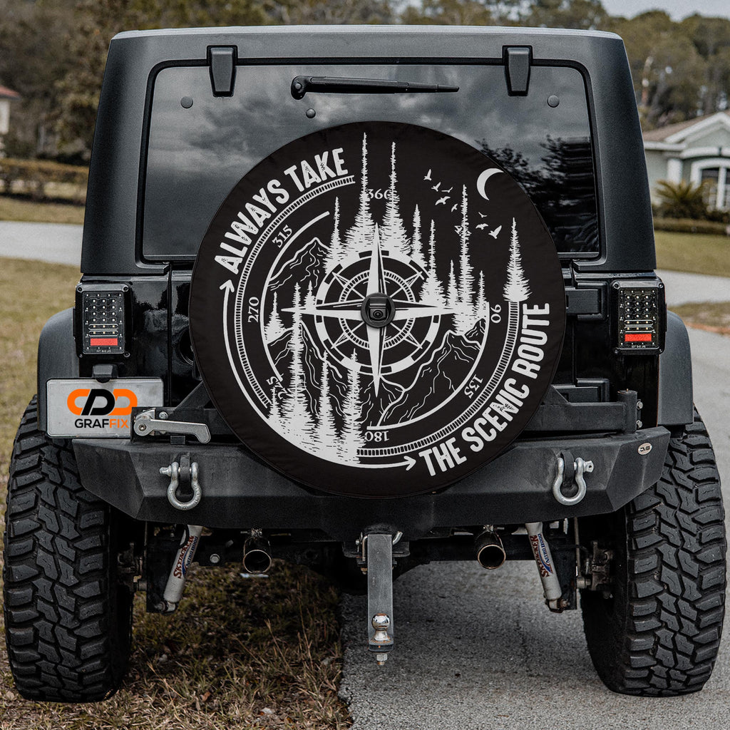 Always Take the Scenic Route Spare Tire Cover