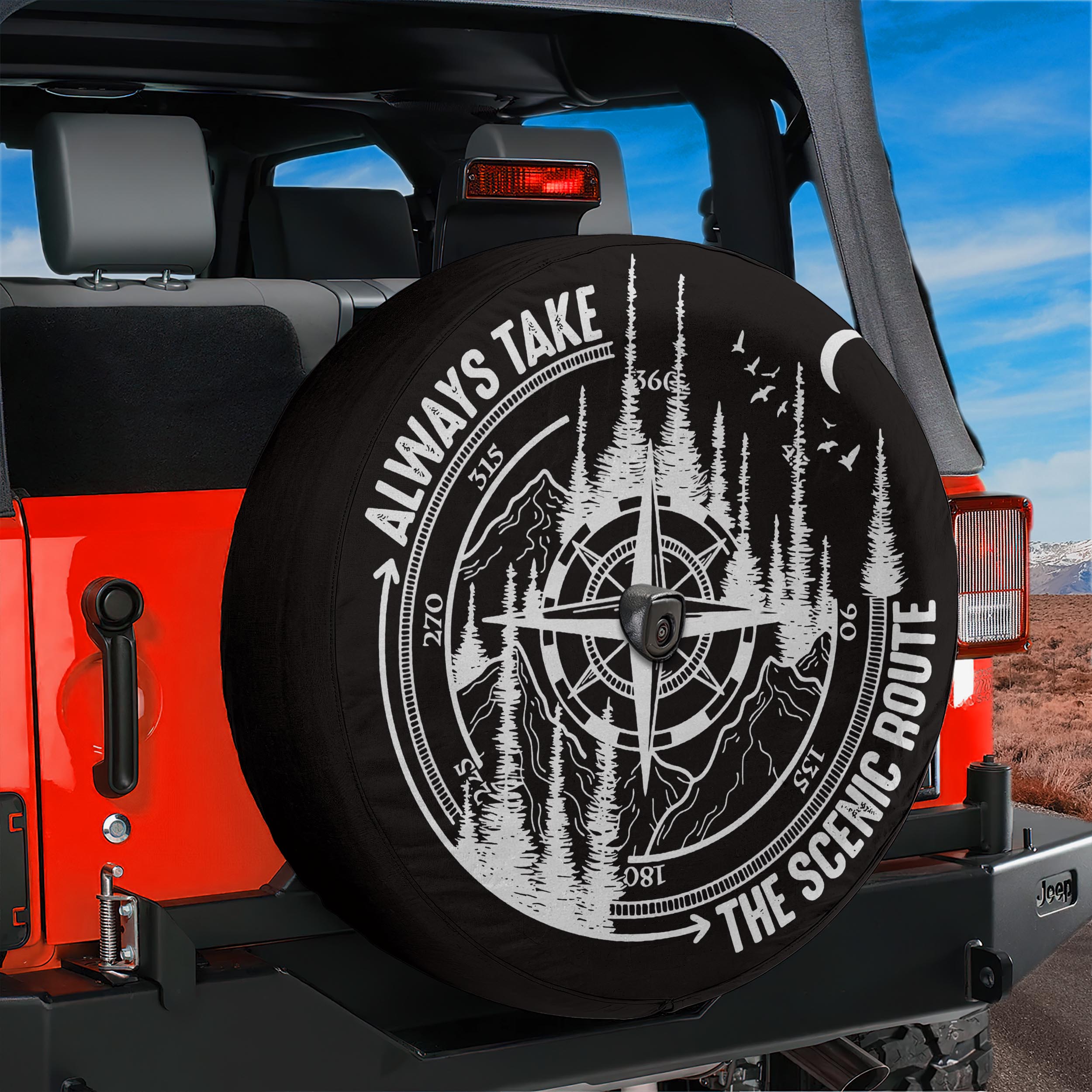 Always Take the Scenic Route Spare Tire Cover