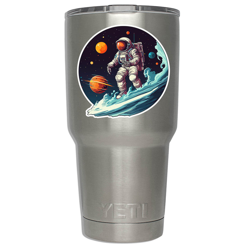 Sci-Fi Space Man Astronaut Surfing Cosmic Wave Vinyl Sticker