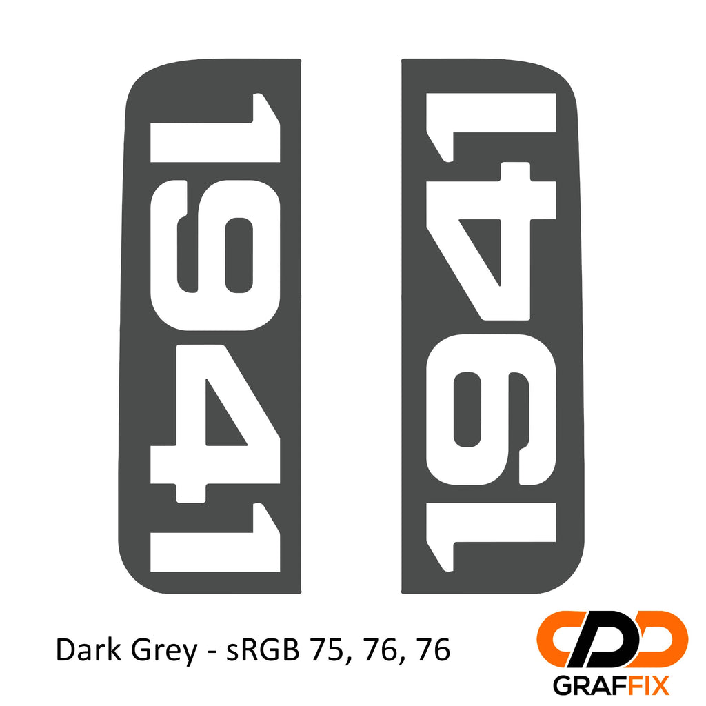 Dark gray 1941 side window vinyl decal set for Jeep Wrangler JL and Gladiator JT