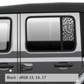 Black leopard print side window decal set for Jeep Wrangler JL 2018 plus Gladiator JT 2020 plus