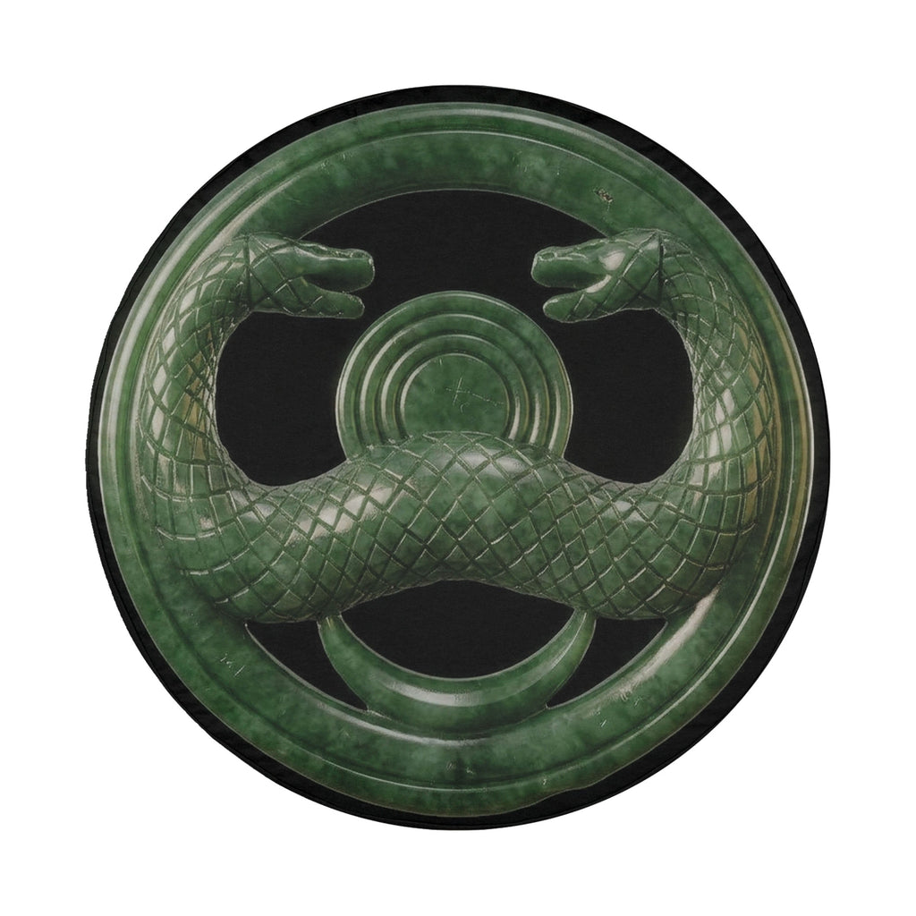 Jade serpent cult amulet spare tire cover with no camera hole