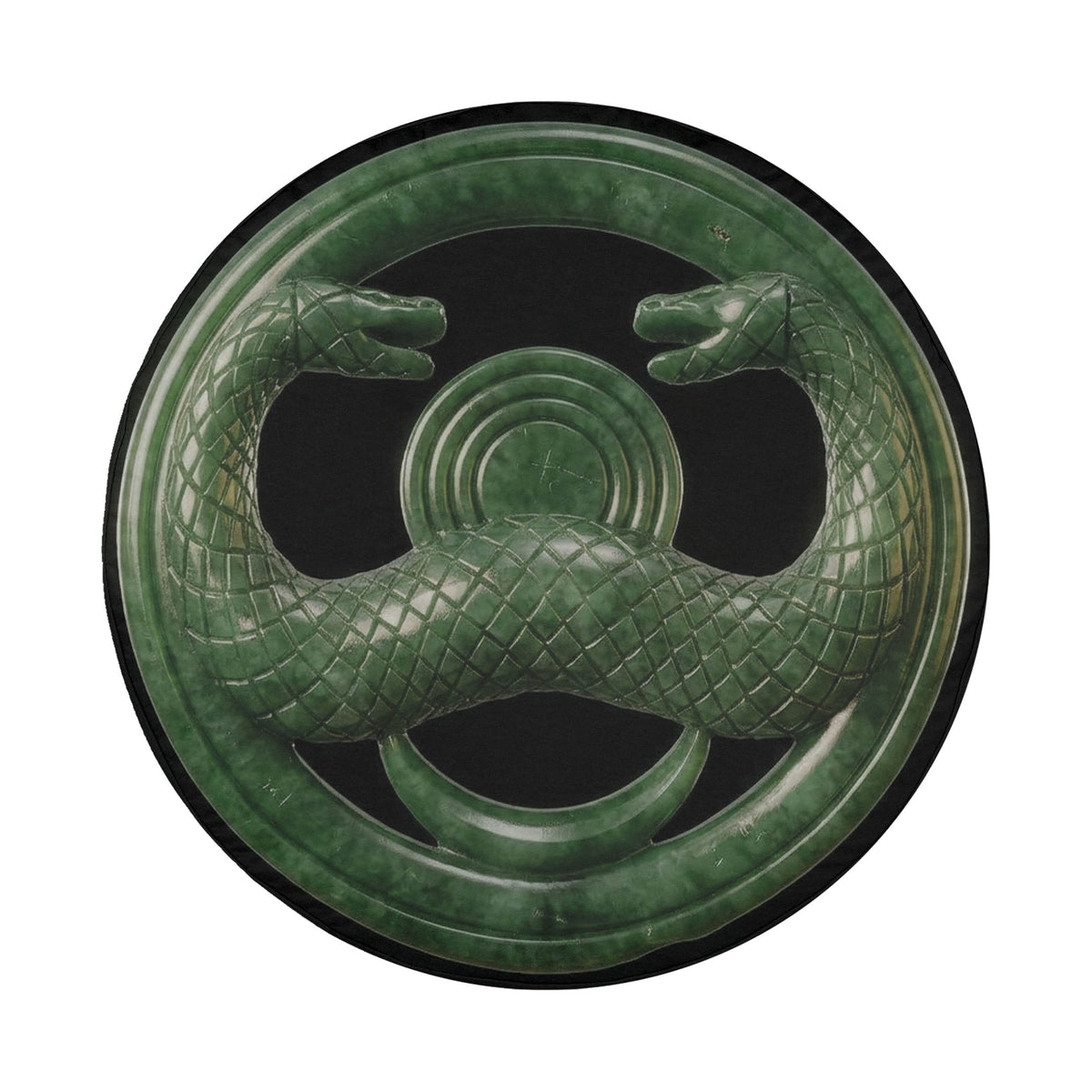 Jade serpent cult amulet spare tire cover with no camera hole