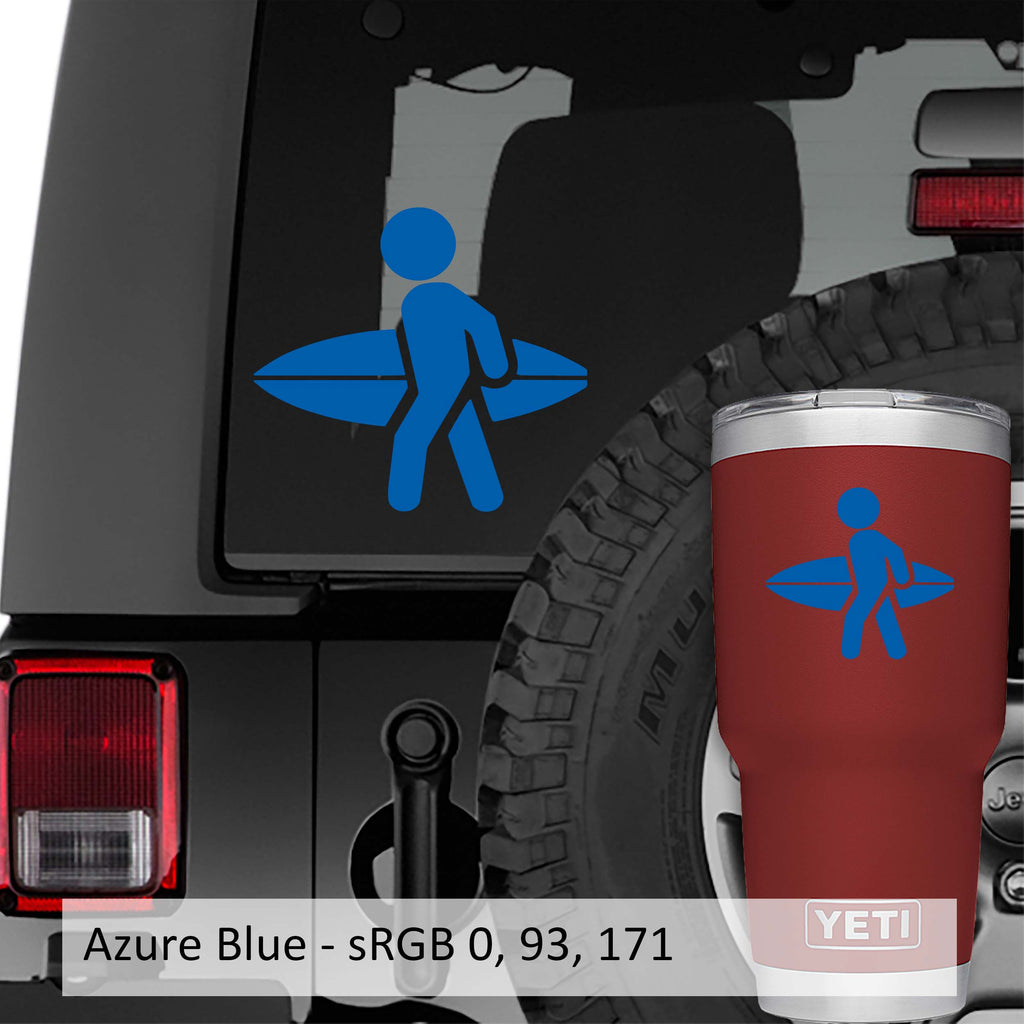 Stick Figure Surfer Vinyl Decal