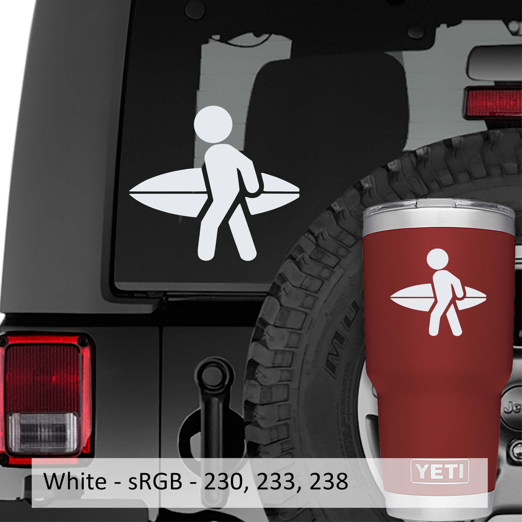 Stick Figure Surfer Vinyl Decal