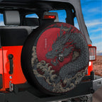 Storm Dragon Rising Spare Tire Cover